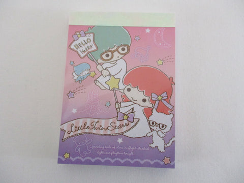 Cute Kawaii Sanrio Little Twin Stars Glasses Mini Notepad / Memo Pad - Stationery Designer Paper Collection Note Special Message Paper Gift