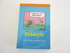 Cute Kawaii Peanuts Vintage Snoopy World Famous Comic Strip Bike A Mini Notepad / Memo Pad Sun Star - Stationery Journal Diary Gift