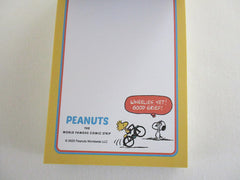 Cute Kawaii Peanuts Vintage Snoopy World Famous Comic Strip Bike A Mini Notepad / Memo Pad Sun Star - Stationery Journal Diary Gift