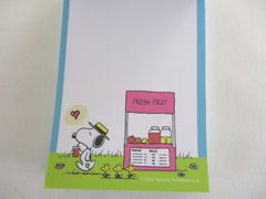 Cute Kawaii Peanuts Vintage Snoopy World Famous Beagle Fresh Fruit Stand A Mini Notepad / Memo Pad Sun Star - Stationery Journal Diary Gift