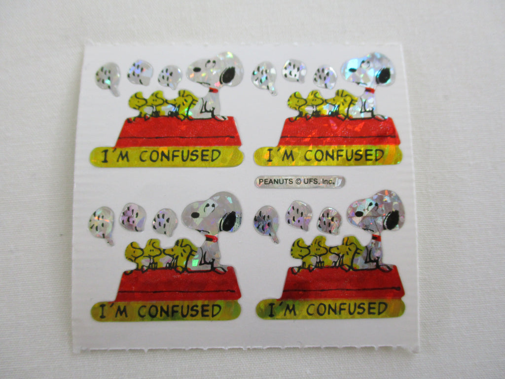STICKERMAGIC Peanut Snoopy Confused Sticker Sheet / Module - Vintage & Collectible - Scrapbooking Gift