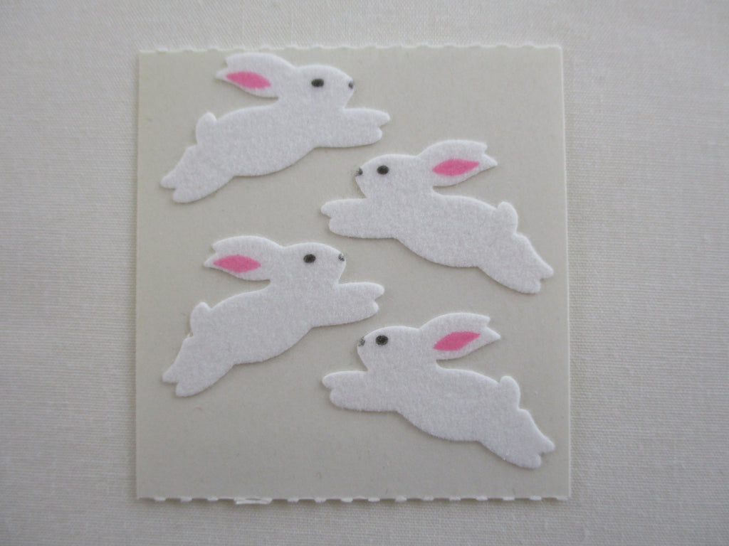 Sandylion Rabbit Fuzzy Sticker Sheet / Module - Vintage & Collectible - Scrapbooking Gift