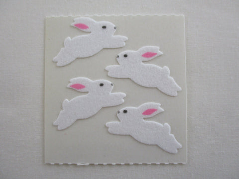 Sandylion Rabbit Fuzzy Sticker Sheet / Module - Vintage & Collectible - Scrapbooking Gift