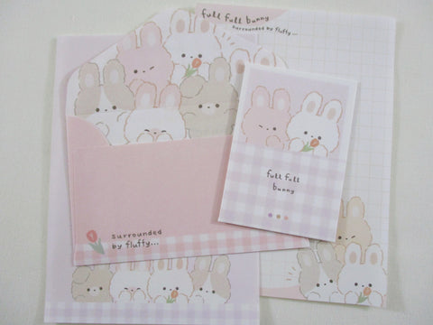 Cute Kawaii Q-Lia Bunny Full Rabbit Mini Letter Sets - Small Writing Note Envelope Set Stationery Gift