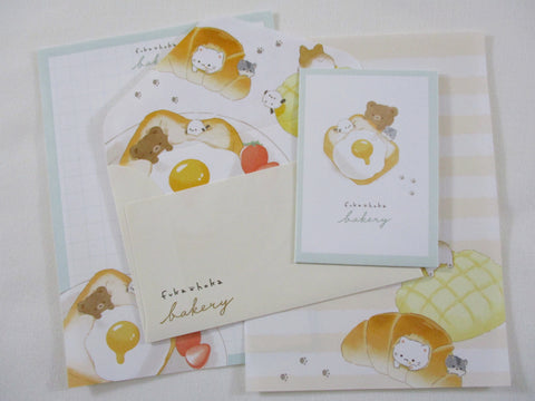 Cute Kawaii Q-Lia Toast Egg Bear Bird Animal Food Hungry Mini Letter Sets - Small Writing Note Envelope Set Stationery Gift