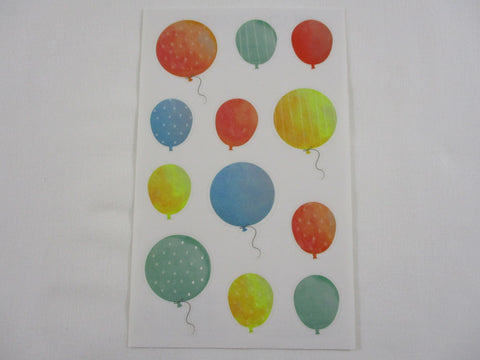 Mrs Grossman Watercolor Balloons Pet Sticker Sheet / Module - 4 x 6.5 in - Vintage & Collectible - Stationery Journal Scrapbook Diary Notebook Planner Schedule Gift