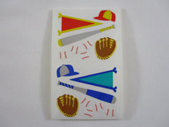 Mrs Grossman Baseball Sport Sticker Sheet / Module - Vintage & Collectible - Stationery Journal Scrapbook Diary Notebook Planner Schedule Gift