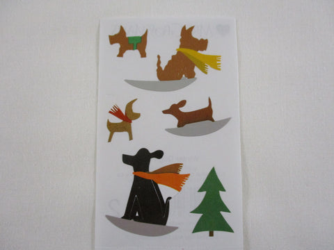 Mrs Grossman Winter Dog Fun Sticker Sheet / Module - Vintage & Collectible - Stationery Journal Scrapbook Diary Notebook Planner Schedule Gift