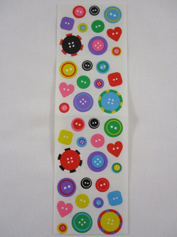 Mrs Grossman Buttons Sticker Sheet / Module - Vintage & Collectible Stationery Journal Scrapbook Diary Notebook Planner Schedule Gift