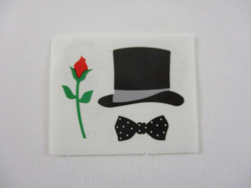 Mrs Grossman Tux Hat Rose Party Sticker Sheet / Module - Vintage & Collectible