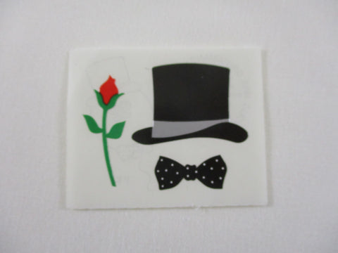 Mrs Grossman Tux Hat Rose Party Sticker Sheet / Module - Vintage & Collectible