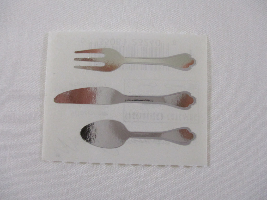 Mrs Grossman Silverware Spoon Fork Knive Sticker Sheet / Module - Vintage & Collectible