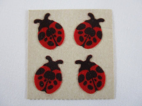 Sandylion Ladybug Fuzzy Sticker Sheet / Module - Vintage & Collectible