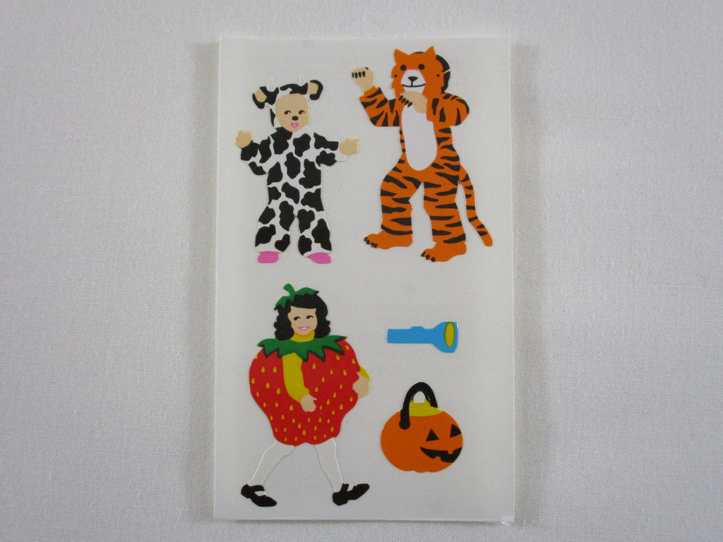 Mrs Grossman Kids in Costume Halloween Party A Sticker Sheet / Module - Vintage & Collectible - Stationery Journal Scrapbook Diary Notebook Planner Schedule Gift