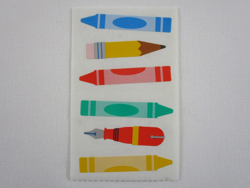 Mrs Grossman Crayon Sticker Sheet / Module - Vintage & Collectible - Stationery Journal Scrapbook Diary Notebook Planner Schedule Gift