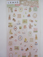 Cute Kawaii MW Lampo Mini Scenic Animal Series - C - Bunny Rabbit Strawberry Cake Coffee Tea Pancake Teatime Donut Apple Tulip Food Gardening Tender Classic Sticker Sheet - for Journal Planner Schedule Scrapbook Craft Diary Gift