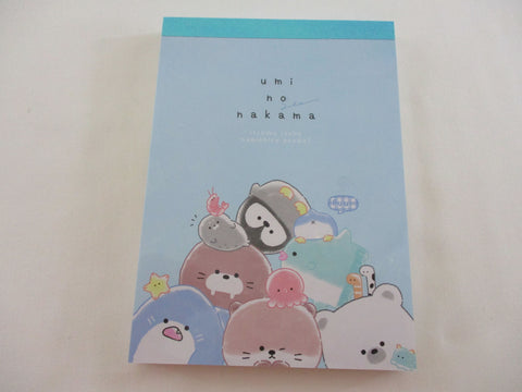 Cute Kawaii Ocean Animals Fish Penguin Seal Octopus 4 x 6 Inch Notepad / Memo Pad - Stationery Designer Paper Collection