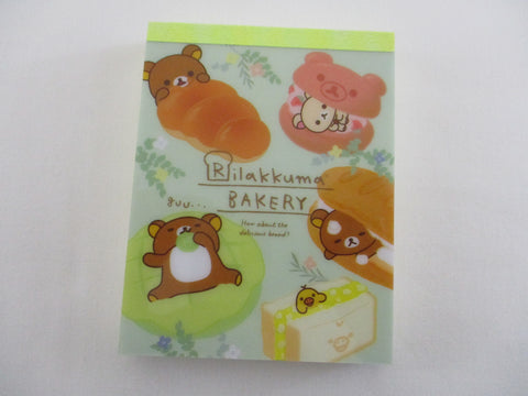 Cute Kawaii San-X Rilakkuma Bear Bakery  𐔌՞. .՞𐦯 ᢉ𐭩.ᐟ Midi Notepad / Memo Pad - B - Stationery Penpal Diary Gift