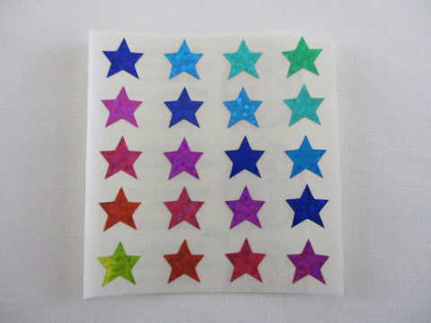 Sandylion Colorful Stars Glitter Sticker Sheet / Module - Vintage & Collectible