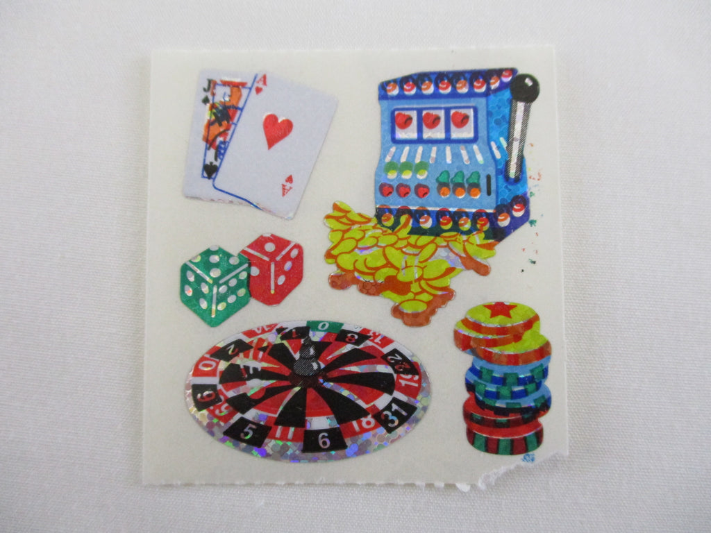 Sandylion Jackpot Casino Glitter Sticker Sheet / Module - Vintage & Collectible