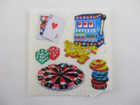 Sandylion Jackpot Casino Glitter Sticker Sheet / Module - Vintage & Collectible