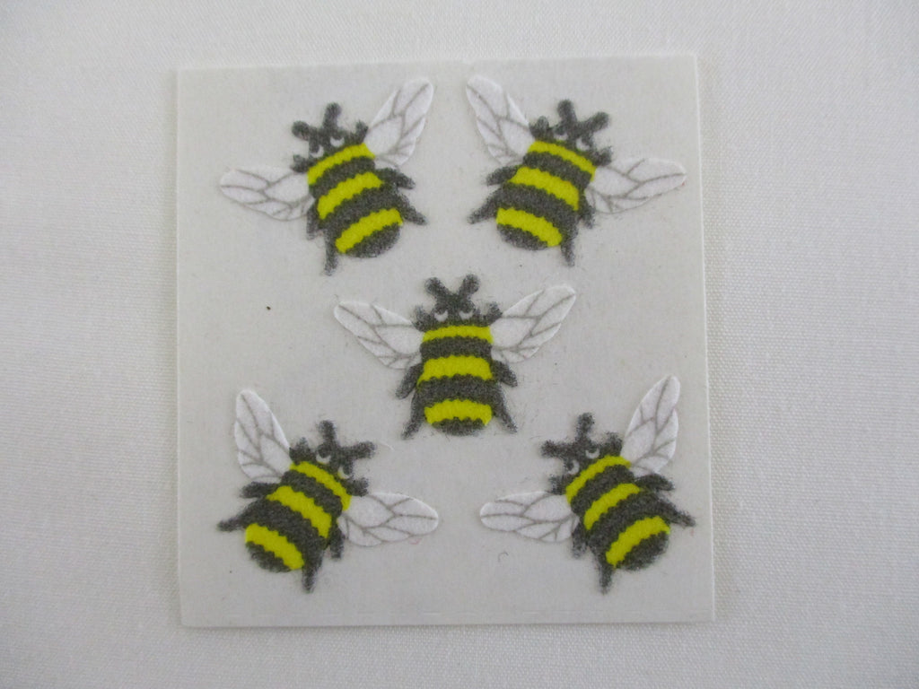Sandylion Bee Fuzzy Sticker Sheet / Module - Vintage & Collectible