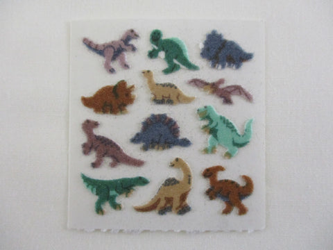 Sandylion Dino Dinosaur Fuzzy Sticker Sheet / Module - Vintage & Collectible