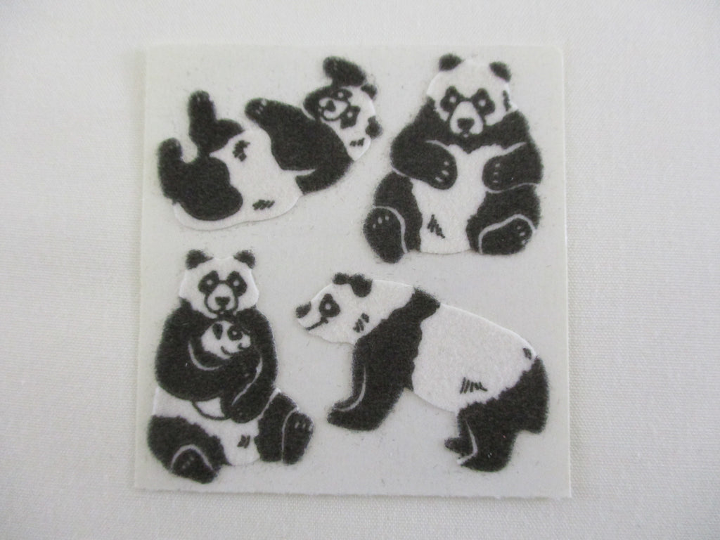 Sandylion Panda Fuzzy Sticker Sheet / Module - Vintage & Collectible