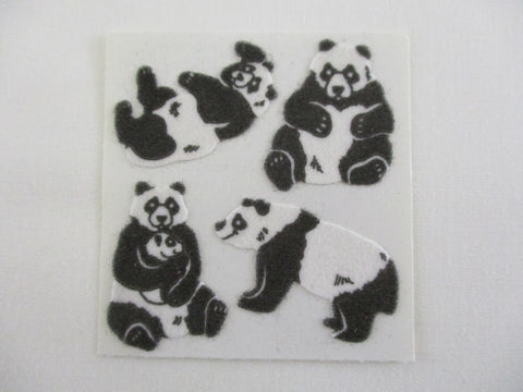 Sandylion Panda Fuzzy Sticker Sheet / Module - Vintage & Collectible
