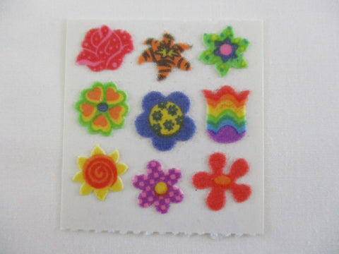 Sandylion Flower Art Fuzzy Sticker Sheet / Module - Vintage & Collectible