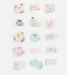 Cute Kawaii BGM Lifestyle Series Flake Stickers Sack - Teatime Relax Weekend Sweet - for Journal Agenda Planner Scrapbooking Craft