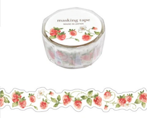 Cute Kawaii Mind Wave Washi / Masking Deco Tape - Strawberry Fresh Fruit Healthy - for Scrapbooking Journal Planner Craft Gift