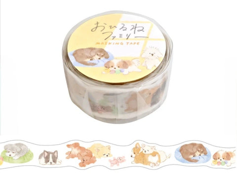 Cute Kawaii Mind Wave Washi / Masking Deco Tape - Dog Pet Animal Puppy - for Journal Planner Craft Diary Schedule Penpal Gift Scrapbook