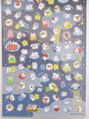 Cute Kawaii Mind Wave Ori Animal Yofukashi Blue Night Sky Dream Stars Ghost Sticker Sheet - for Journal Planner Craft Diary Gift Schedule
