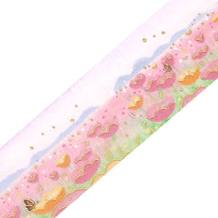 Cute Kawaii BGM Washi / Masking Deco Tape - Beautiful Flower Field Pink Tulip Butterfly Spring Flower Garden - for Scrapbooking Journal Planner Craft Gift Wedding Beautiful