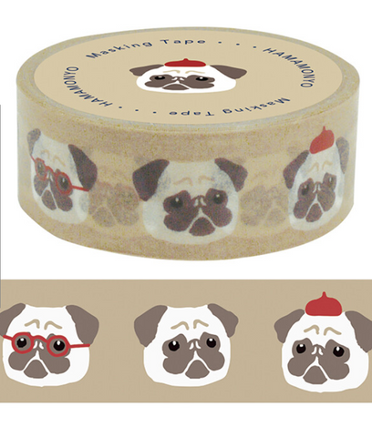 Cute Kawaii Hamamonyo Washi / Masking Deco Tape ♥ Dog Bulldog Puppy Doggie Puppies Pet for Scrapbooking Journal Planner Craft