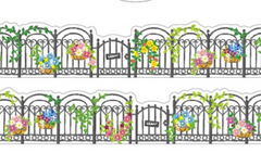 Cute Kawaii Mind Wave Washi / Masking Deco Tape - Garden Fence of Flowers - for Scrapbooking Journal Planner Craft