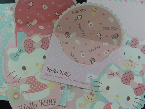 Cute Kawaii Hello Kitty Present Box Letter Sets - Writing Paper Envelope Stationery preowned