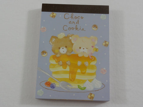 Cute Kawaii Q-Lia Choco and Cookie Bears Mini Notepad / Memo Pad - Stationery Design Writing Collection