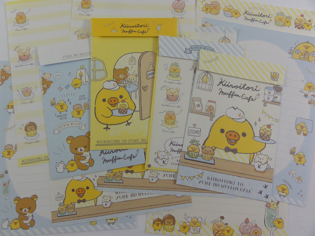 Cute Kawaii San-X Rilakkuma Letter Sets - 2019 Kiiroitori Muffin Cafe - Stationery Writing Paper Envelope