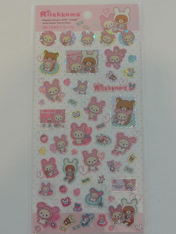 Buy Glittery Animal Sticker Sheet - Strawberry Bunny at Tofu Cute