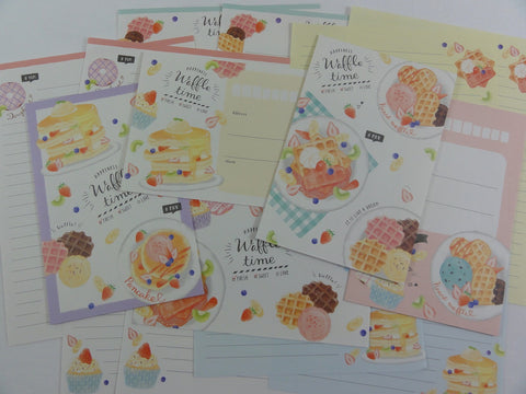 Cute Kawaii Crux Waffle Time Breakfast Letter Sets - Stationery Writing Paper Envelope