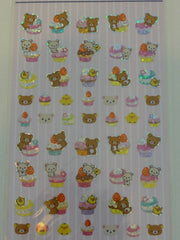 Cute Kawaii San-X Rilakkuma Glitter Muffin Bakery Sticker Sheet