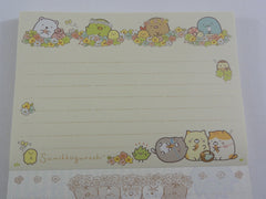 Cute Kawaii San-X Sumikko Gurashi Flower theme 4 x 6 Inch Notepad / Memo Pad - Stationery Designer Paper Collection