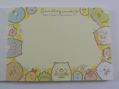 Cute Kawaii San-X Sumikko Gurashi Flower theme 4 x 6 Inch Notepad / Memo Pad - Stationery Designer Paper Collection