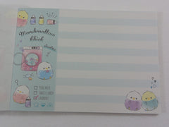 Cute Kawaii Q-Lia Marshmallow Chick Laundry 4 x 6 Inch Notepad / Memo Pad - Stationery Designer Paper Collection