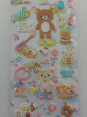 Cute Kawaii San-X Rilakkuma Picnic Puffy Sticker Sheet