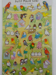 Cute Kawaii Kamio Birds Sticker Sheet - with Gold Accents - for Journal Planner Craft Agenda Organizer Scrapbook