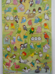 Cute Kawaii Kamio Birds Sticker Sheet - with Gold Accents - for Journal Planner Craft Agenda Organizer Scrapbook