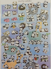 Cute Kawaii Kamio Panda Bear Sticker Sheet - with Gold Accents - for Journal Planner Craft Agenda Organizer Scrapbook